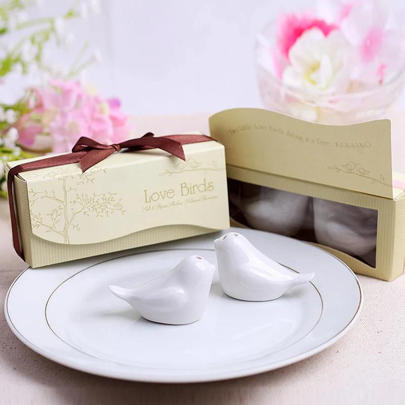 Love Bird Salt & Pepper Shaker Wedding Favors And Gifts Guests Souvenirs Decoration Event & Party Kitchen Supplies bird salt pepper shaker