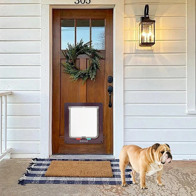 Dog Cat Kitten Flap Puppy Kitten Safety In&out Pet Door with 4 Way Security Lock Door Pet Doors and Sliding Door Safety Pet Door 3