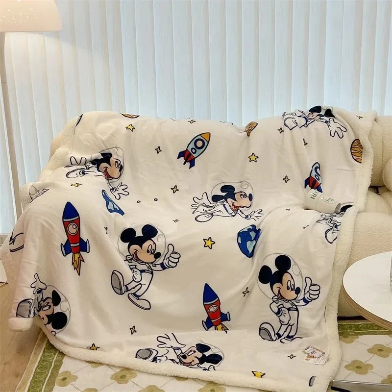 

Утолщенное зимнее теплое одеяло Disney с Микки, мягкое домашнее теплое Флисовое одеяло s для кровати, удобное Двухслойное утяжеленное одеяло