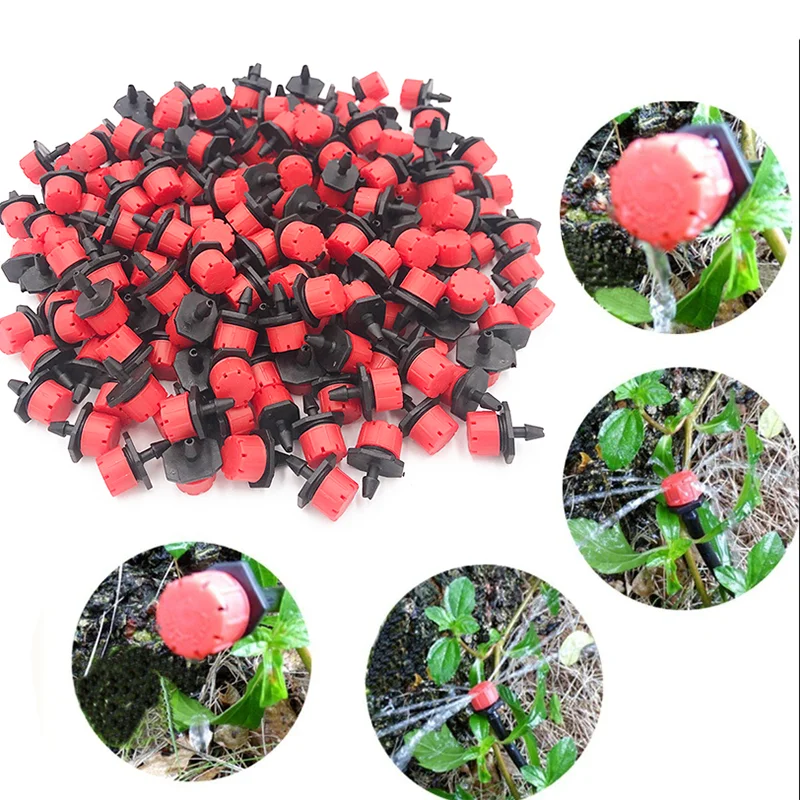 

50 pcs Adjustable Irrigation Drippers Sprinklers 1/4'' Emitter Dripper Micro Drip Irrigation Sprinklers for Watering System