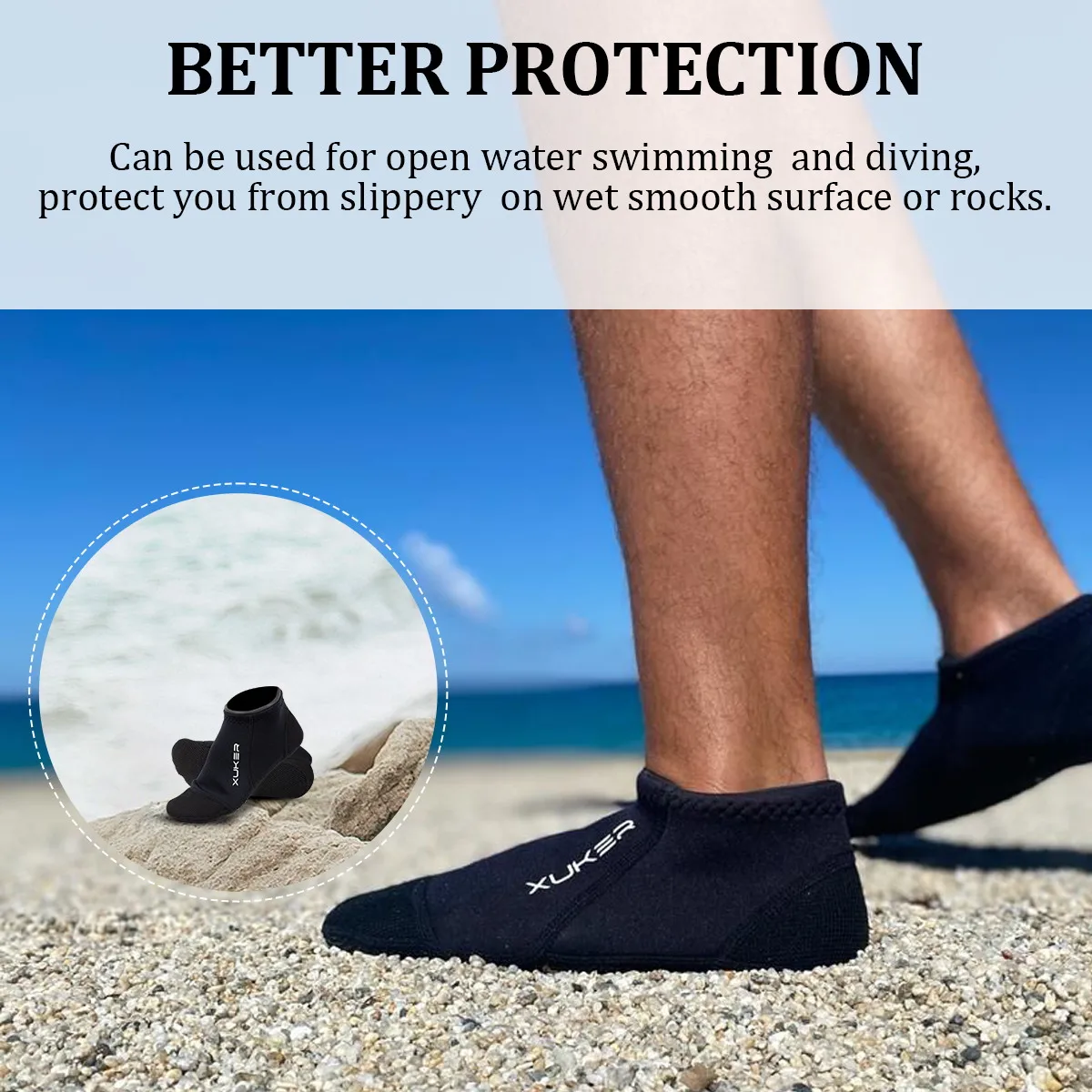 Open Water Swim Booties Men's Women's 3mm Neoprene Socks Beach