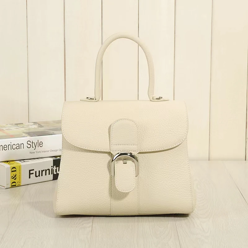 100% Genuine Leather Women Handbag for Women 2023 Designer Luxury Fashion Retro One Shoulder Ladies Top-handle Bag