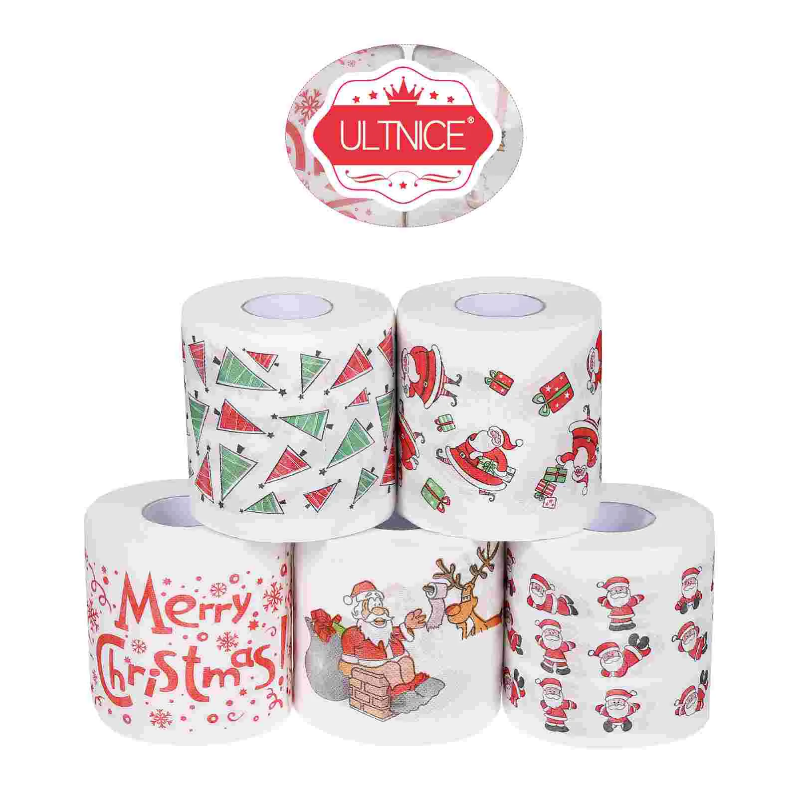 Christmas Toilet Paper Decoupage Napkins Crafts Printed Sanitary Tissue Party Supplies Gift Disposable Handkerchiefs Lot