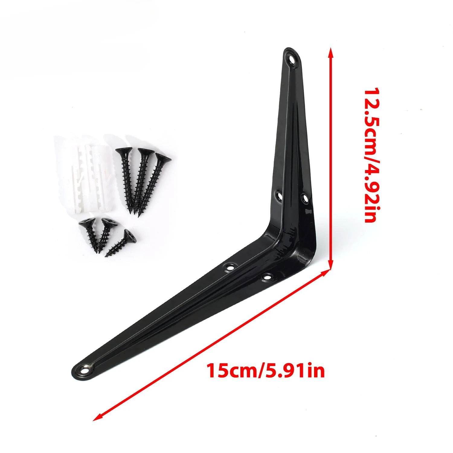 Durable Metal Floating Shelf Brackets - Decorative Wall Corner Braces with Screws