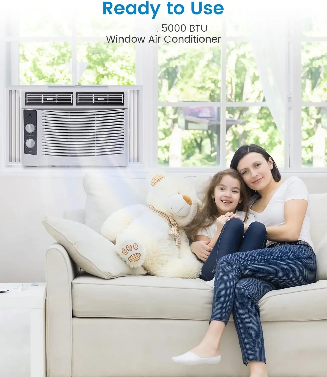 5,000 BTU Small Window Air Conditioner - Cool Up To 150 Sq.ft. with Manual Adjustable Fan and Cooling Modes, for Small Room 4