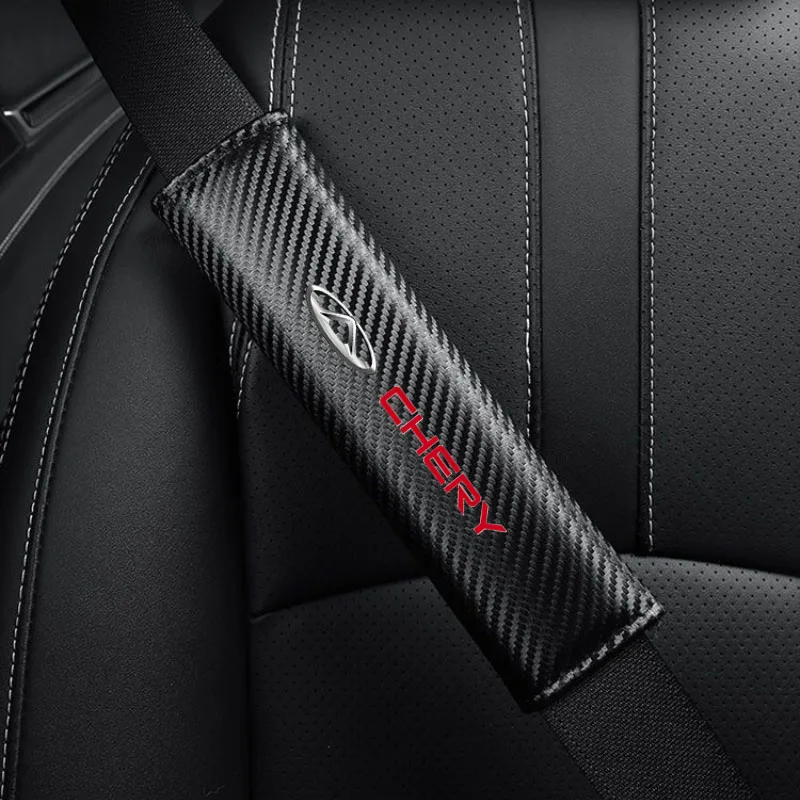 

2Pcs Carbon Fiber Car Seat Belt Shoulder Cove for CHERY TIGGO 2 3 4 5 5X Seat Belt Padding Protector Cover Interior Accessories