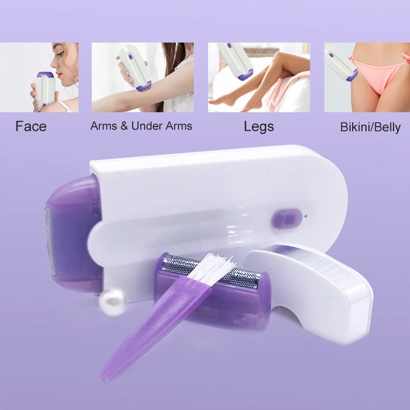 NEW Low Price Durable Women Hair Removal Painless Shaver Sensor Light Rechargeable Depilator Kit