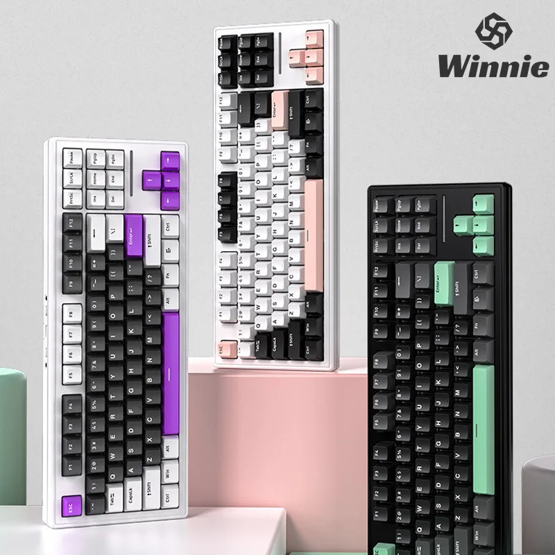 

Attack Shark M87 Thri Mode Wireless Mechanical Keyboard Gasket Structure Gaming Keyboard Rgb Lateral Carving Office Keyboard
