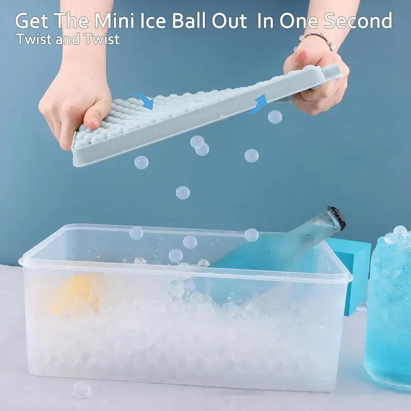 Ice Ball Maker Mold 159 PCS Small Ice Cube Trays Silicone Round Ice Trays  Fit