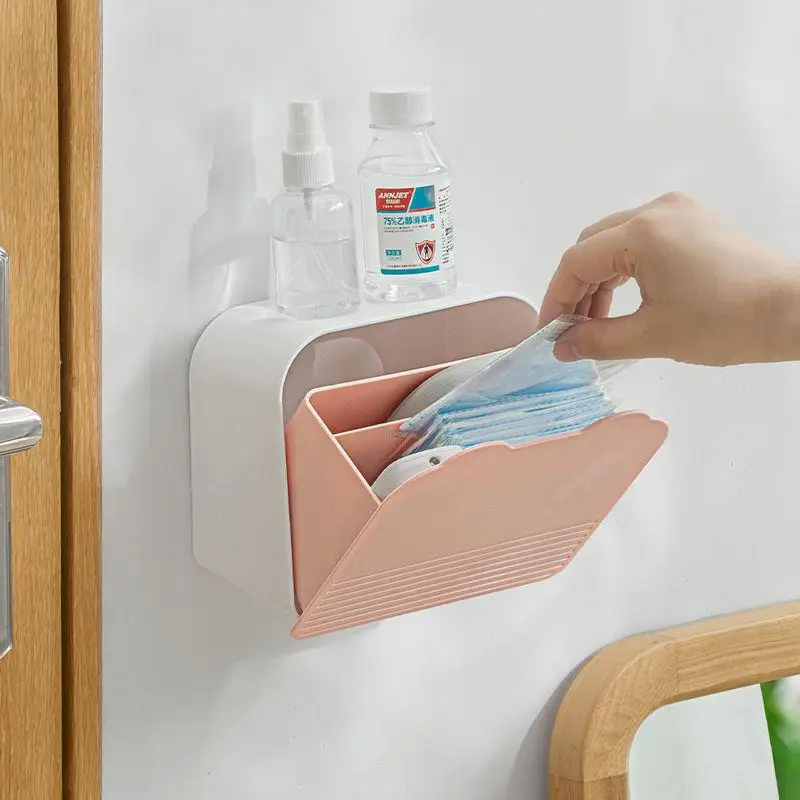 Waterproof Sanitary Napkin Organizer Wall Mounted Punch Free Cotton