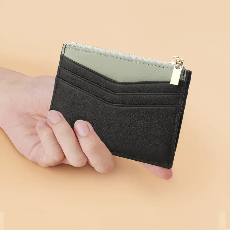 

New Fashion All-in-one Solid Color Real Pickup Bag with Zipper CoinBump Color Cow Pickup Bag Multi-function