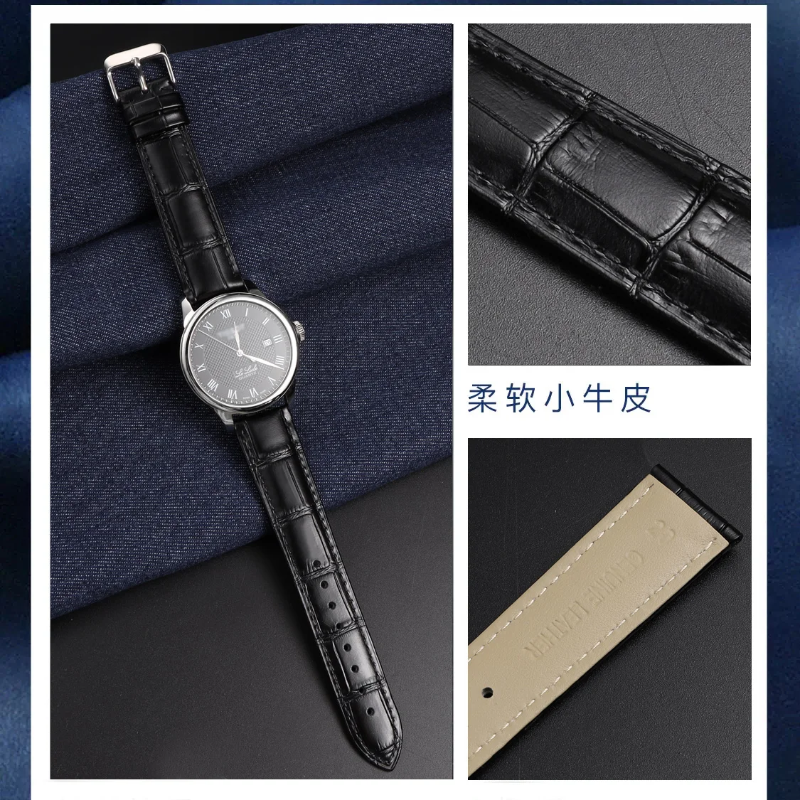 Premium Genuine Calfskin Leather Watch Band - Quick Release Strap