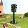 2 Pcs Traffic Toys for Kids Mini Set Toddler Lamp Light Model Ornament Road Child Train Miniature 5