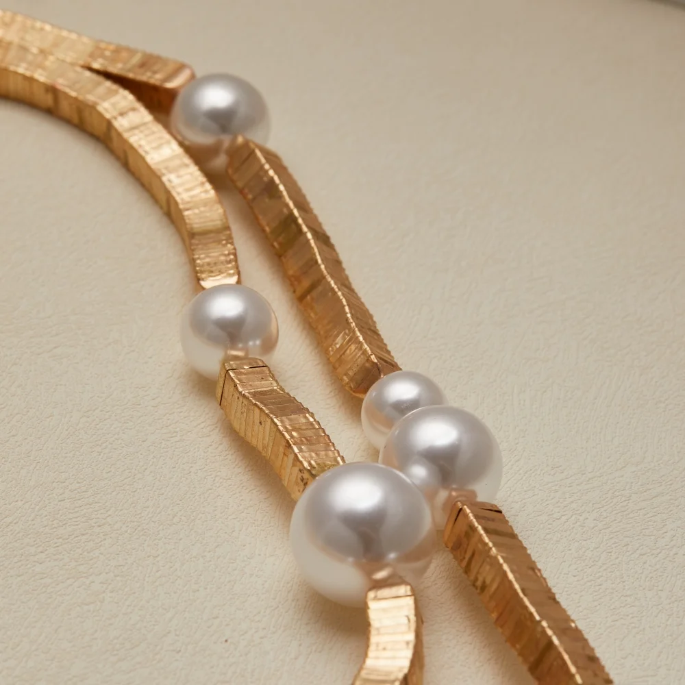 LESHORE لؤلؤة طويلة مطرز قلادة قلادة مجوهرات عصرية...