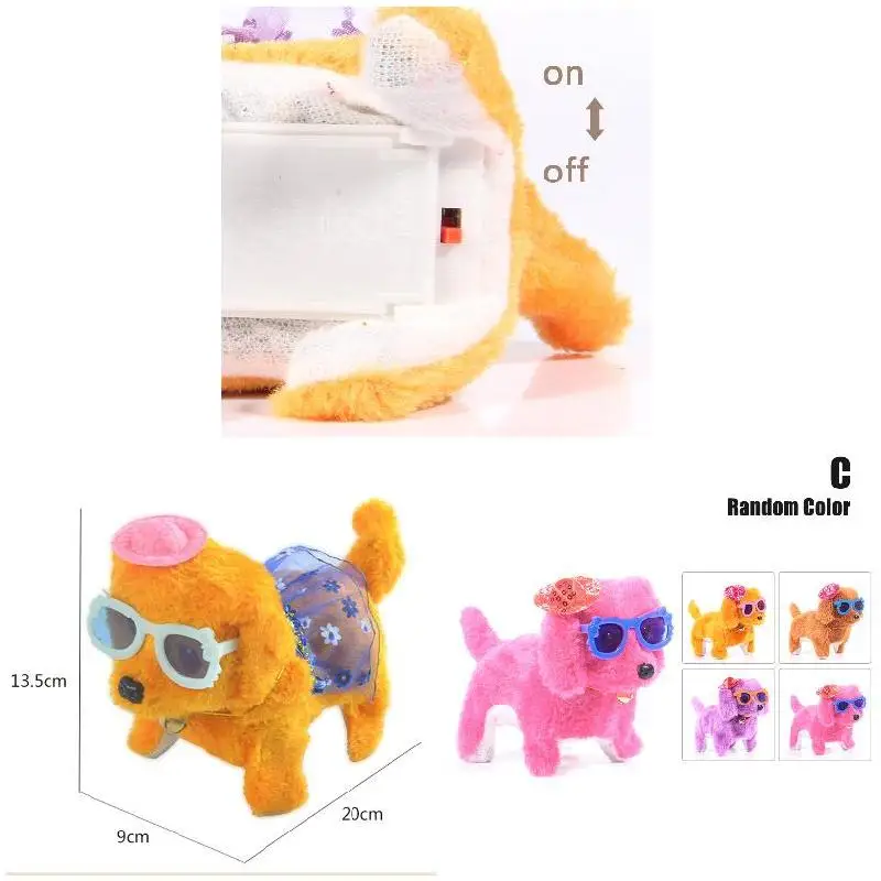 Electric Cute Plush Dog Light LED Eyes Walking Barking Puppy Kids Toy Gift Plush Toy 3