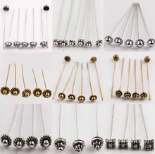  20Pcs Antique Silver Metal Flower Long Head Pins for Jewelry Making Diy Beads Ball Pins Findings Accessories 50mm 