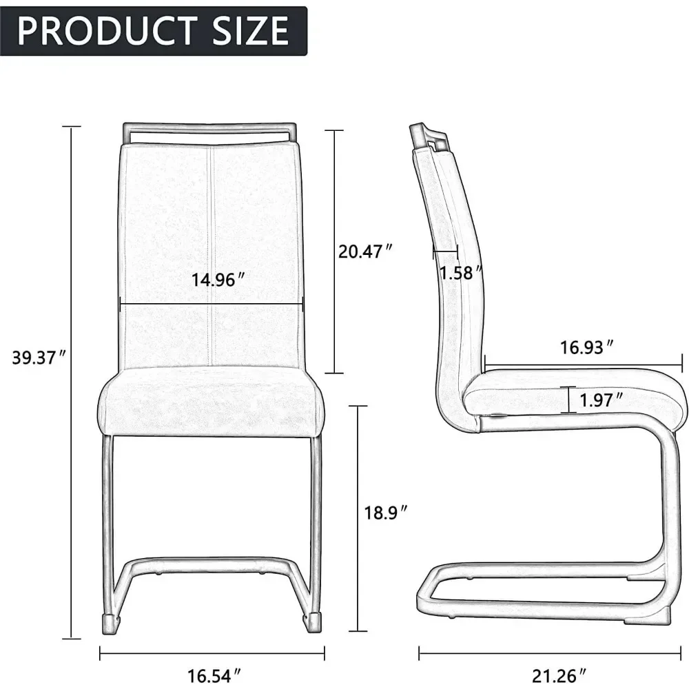 Modern Dining Chairs Set of 4, Side Dining Room/Kitchen Chairs with Faux Leather Padded Seat High Back, Dining Chairs Sets 5