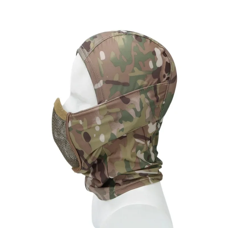 Balaclava Hat Tactical Headgear Masks Safety Protective Hunting CS Wargame Cap Steel Mesh Airsoft Paintball Outdoor Shooting Equipment