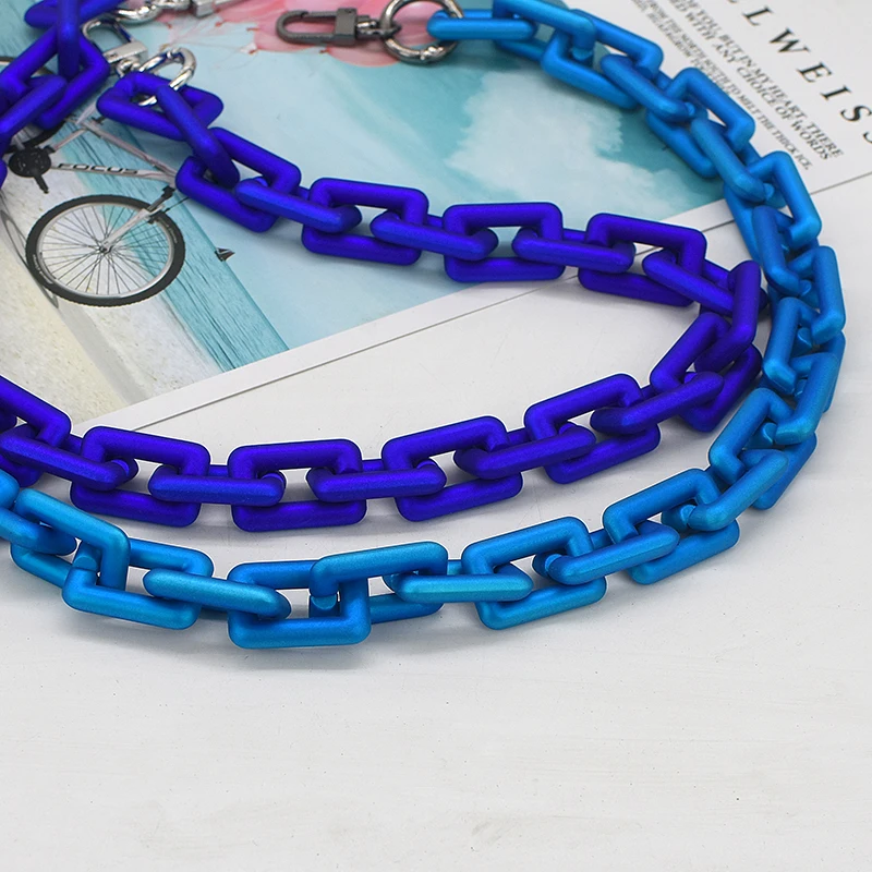 Multi-function phone case chain Chic Plastic Solid Matt Color 20mm*30mm  Belt Women Acrylic Shoulder Phone Strap Lacquer chain