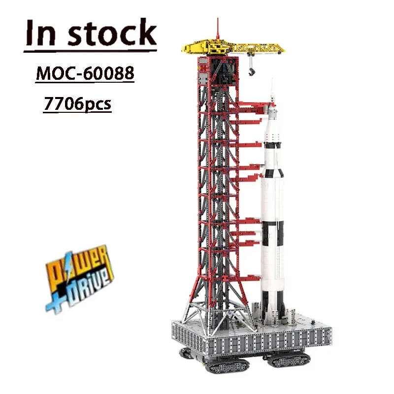 Moc-60088 Electric Track Saturn V Rocket Tower Assembly Splicing Building Blocks Modello #7706 Parts-Building Blocks Giocattoli Per Bambini