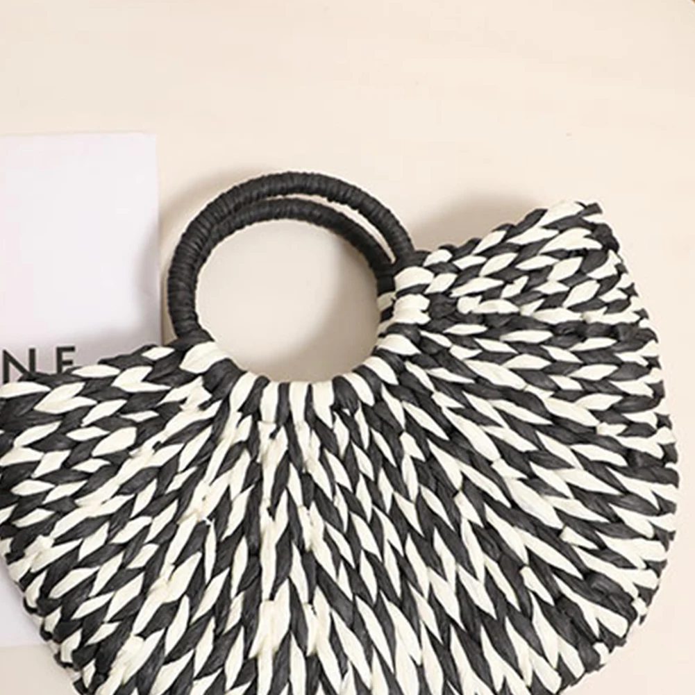 Women Hand Woven Paper Rope Summer Tote Bag