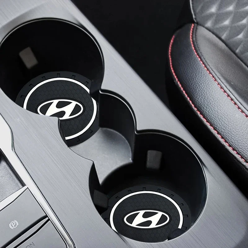 Car Cup Mat Interior Anti Slip Mat Cup Silicone Storage For Hyundai Santa Fe Sonata Solaris Azera Creta I30 Ix25 IX35