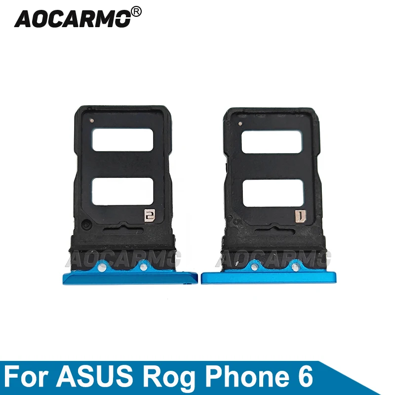 Aocarmo Per Asus Rog Phone 6 Rog6 Sim Tray Sim Card Slot Holder Parte Di Ricambio