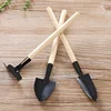 3 pcs/set Mini Portable Gardening Tool Metal Head Shovel Rake Spade Plant Garden Soil Raising Flowers Wooden Handle Tool Set 5
