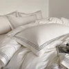 Luxury 1000TC Egyptian Cotton Solid Color Hotel Style Embroidery Bedding Set Duvet cover Set Flat/Fitted Bed Sheet Pillowcases 3