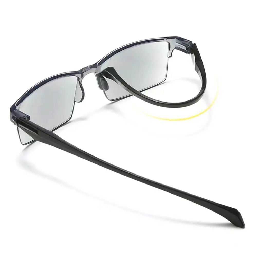 Gafas de lectura con Zoom automático para hombre y mujer, lentes de lectura inteligentes con protección contra rayos azules, autoenfoque, potencia + 1,0 (100) ~ + 7,0 (700), Media llanta, Unisex, nuevas