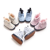 Winter New Baby Booties Boy Girl Boots Fashion Car Print Socks Slipper Warm Infant First Walker Crib Shoes with Gripper Soles 2