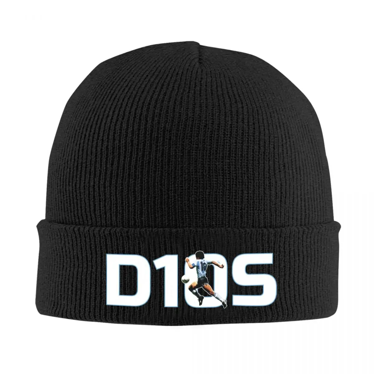 

D10S Hats Autumn Winter Skullies Beanies Warm Diego Armando Maradona Football Soccer Legend Cap Men Women Acrylic Knitted Caps