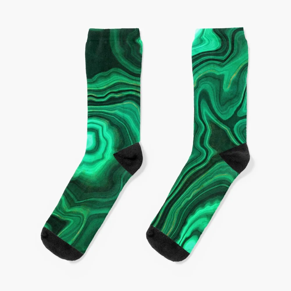 Malachite Green Faux Marble with Gold Veins III Socks Warm Socks Men Socks Cycling gold indigo faux malachite marble bath mat bathroom rugs carpets for the bathroom