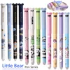 4Pcs Kawaii Little Bear Series Erasable Gel Pen Astronauts, Pandas, Unicorns, Rabbit Students Write Fluently Office Accessories 1