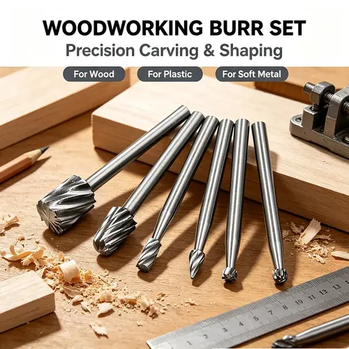 6pcs 10pcs/Set HSS Rotary Burr Mill Cutter Routing Router Bits Burr Rotary Tools Wordworking Tool Engraving Dremel Accessories - Image 3