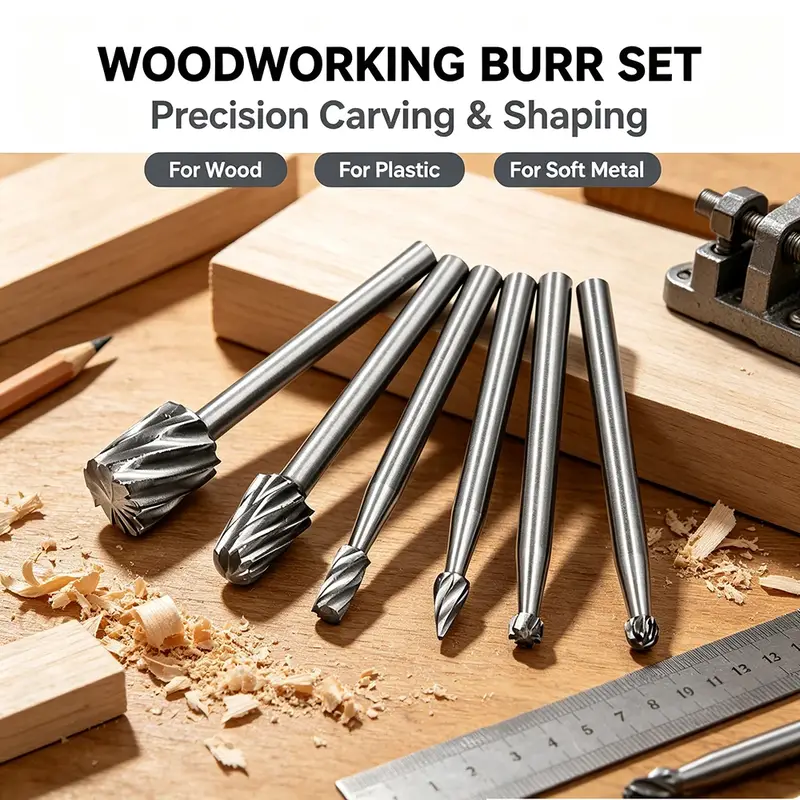 6pcs 10pcs/Set HSS Rotary Burr Mill Cutter Routing Router Bits Burr Rotary Tools Wordworking Tool Engraving Dremel Accessories - Image 3