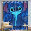 Stitch Curtain Cartoon Window Decoration 100% Polyester Shade Curtains Bedroom Living Room Home 2 Tablets 4