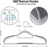 Heavy Duty Standard Plastic Hangers 50 Pack with Non-Slip Design 360°Swivel Hook Space Saving Organizer for Bedroom Closet,Shirt 2