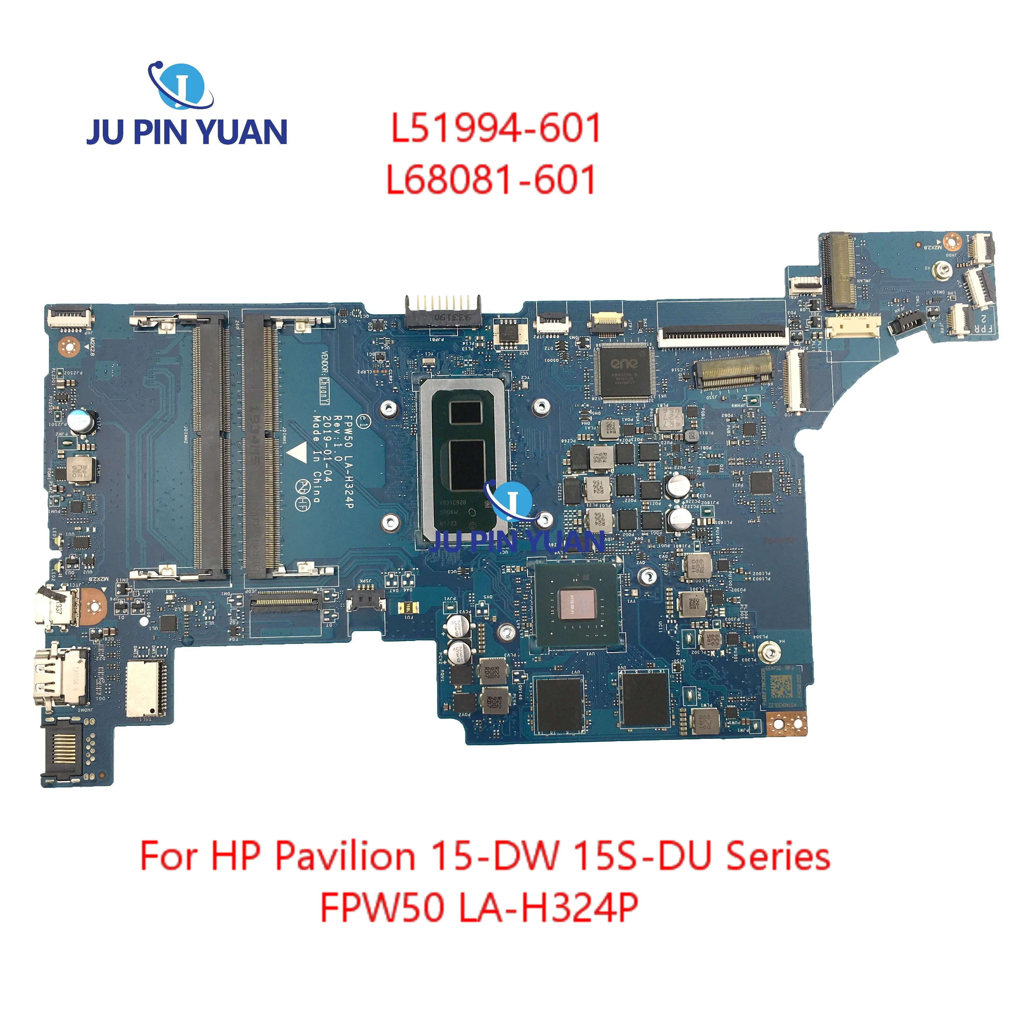 

L51994-601 L68081-601 For HP Pavilion 15-DW 15S-DU Series Laptop Motherboard FPW50 LA-H324P Mainboard 100% Tested