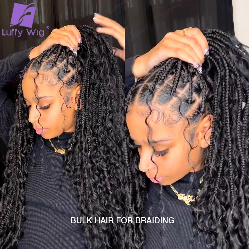 Deep Wave Human Braiding Hair 14Inch 2 Bundles 100g Bulk Human Hair For Braiding No Weft Human Braiding Hair For Boho Braids Wet And Wavy 100 Brazili~p134700460