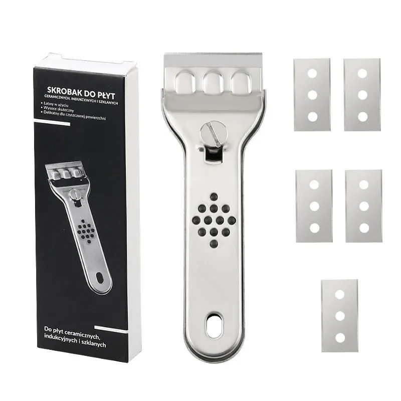 

Stainless Steel Multifunction Glass Ceramic Hob Scraper Cleaner Remover with Blades For Cleaning Oven Cooker Tools Utility Knife