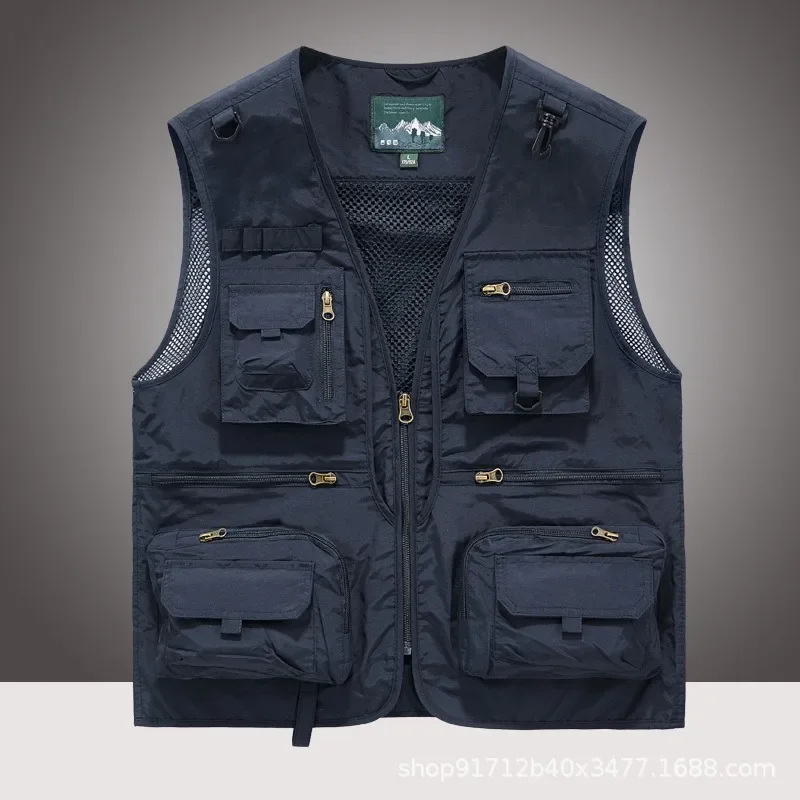 Work Vest Men Windbreaker Multipocket Man Sleeveless Jacket Luxury Men's Clothing Tactical Waterproof Mens Hunting Denim Pockets