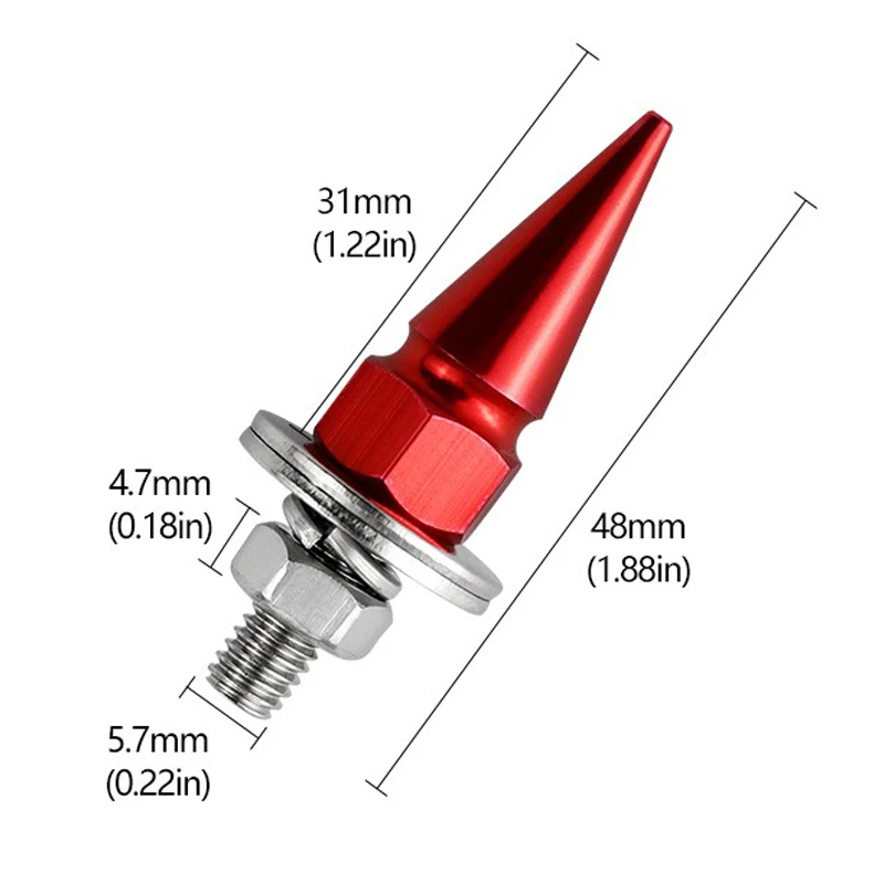 M6 Threaded Tips Screw 1-4pcs Car Modified Fasteners Fender Washer Bumper Engine Screws License Plate Aluminium Alloy Bolts
