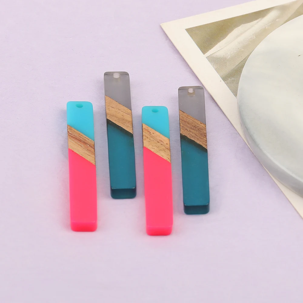 Cordial Design 50Pcs 7*51MM Jewelry Accessories/Natural Wood&Resin/Rectangle Shape/Hand Made Charms/Jewelry Findings&Components - cordial