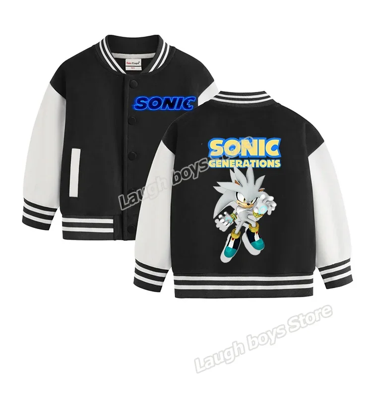 thumbnail image 1 of Chaqueta de béisbol de Sonics, abrigo con figura de juego, chaquetas de gran tamaño para niños y niñas, estilo primavera-otoño, abrigos casuales de moda para niños, regalos, 1 of 5