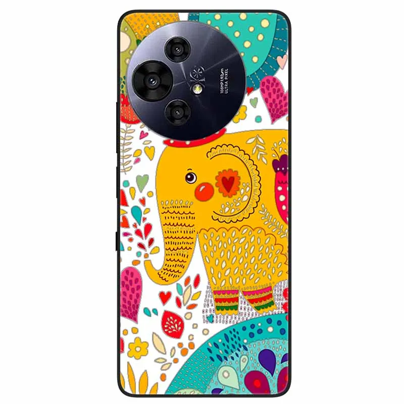 Floral Relief Painted Soft Silicone Phone Case - 6.8