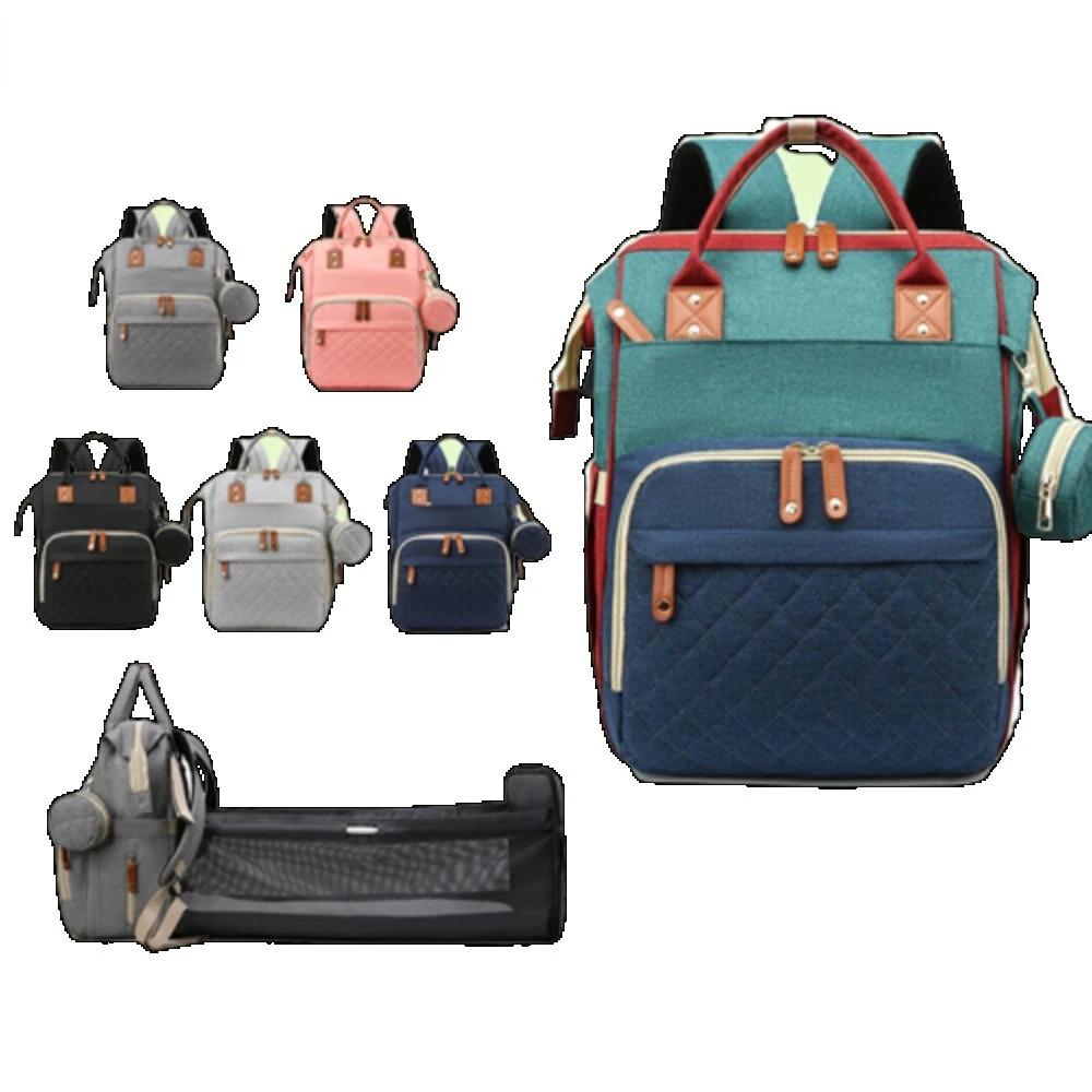 

Large Capacity Travel Nappy Backpacks Baby Diaper Bags Stroller Pocket Mother Convenient Baby Nursing Bag Folding Bed Function