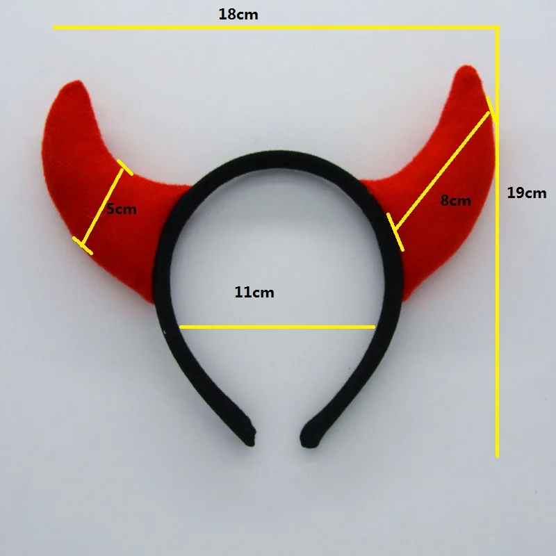 Costume Headband Adults Kids Plush Men Boy Animal Black Red Devil Horn Headband Demon Hairband Gift Birthday Party Cosplay Costume Halloween