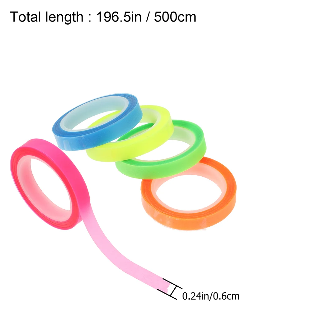 

5 Rolls of Colored Marking Tapes Transparent Page Markers Professional Highlight Tapes
