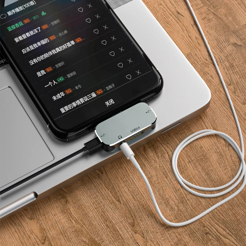 Usb tipo c Extender Docking Station Usb 3.0 Jack de Áudio 35 mm Adaptador Hdmi 4k Hub Splitter para Computador Macbook Pd100w - Imagem 6